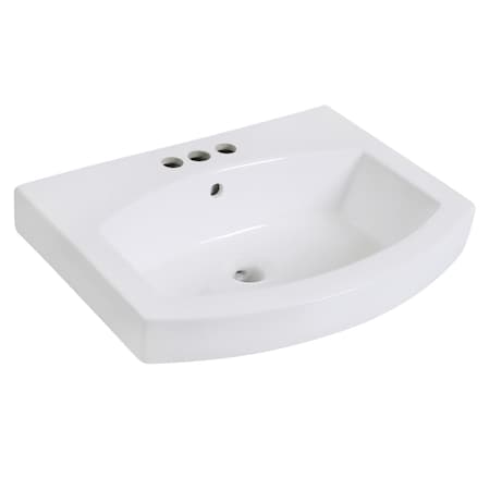 Fauceture 24" Ceramic Bathroom Sink (4", 3-Hole), White EV2418W34